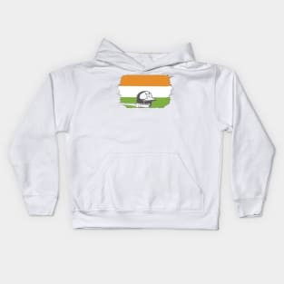 Indian Baseball Player Bat Ball Helmet Fan India Flag Kids Hoodie